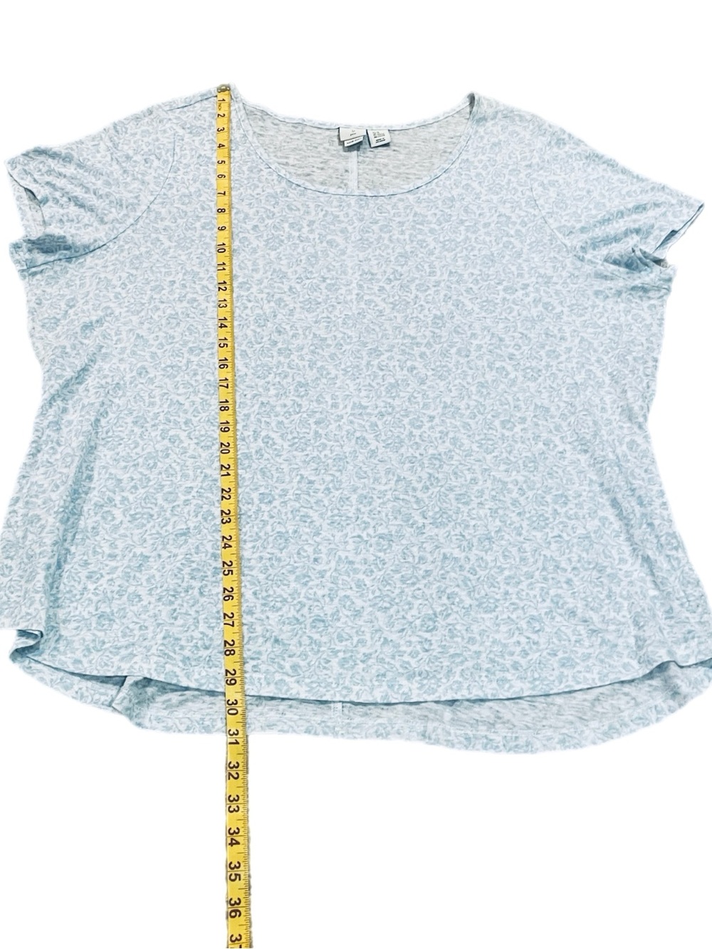 Joie 100% Linen Floral Top Lagenlook Coastal Flowy Light Boho Italy Blue 2X Plus - Picture 5 of 5